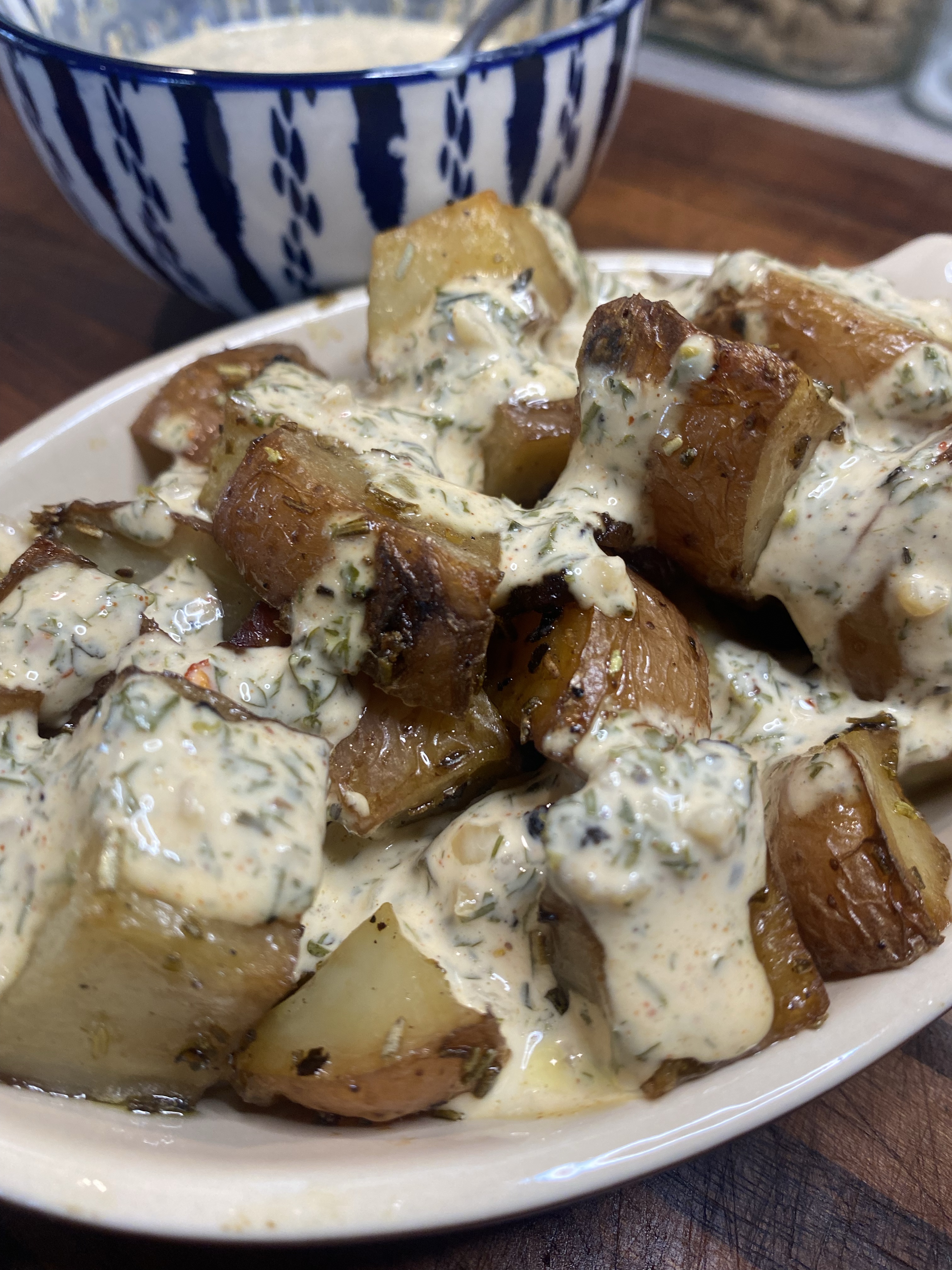 ranch dressing on potatos