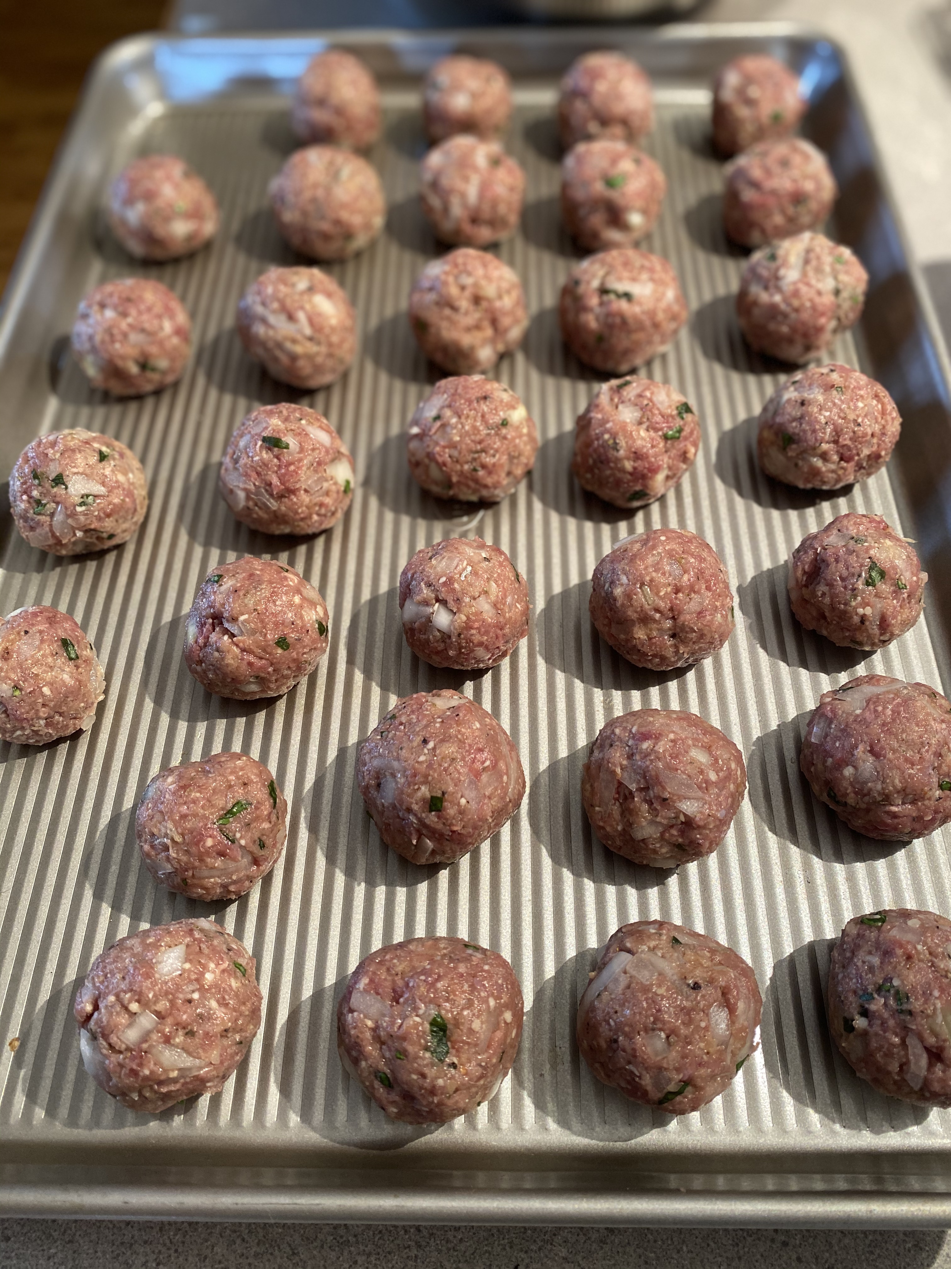 rolled baked meatballs