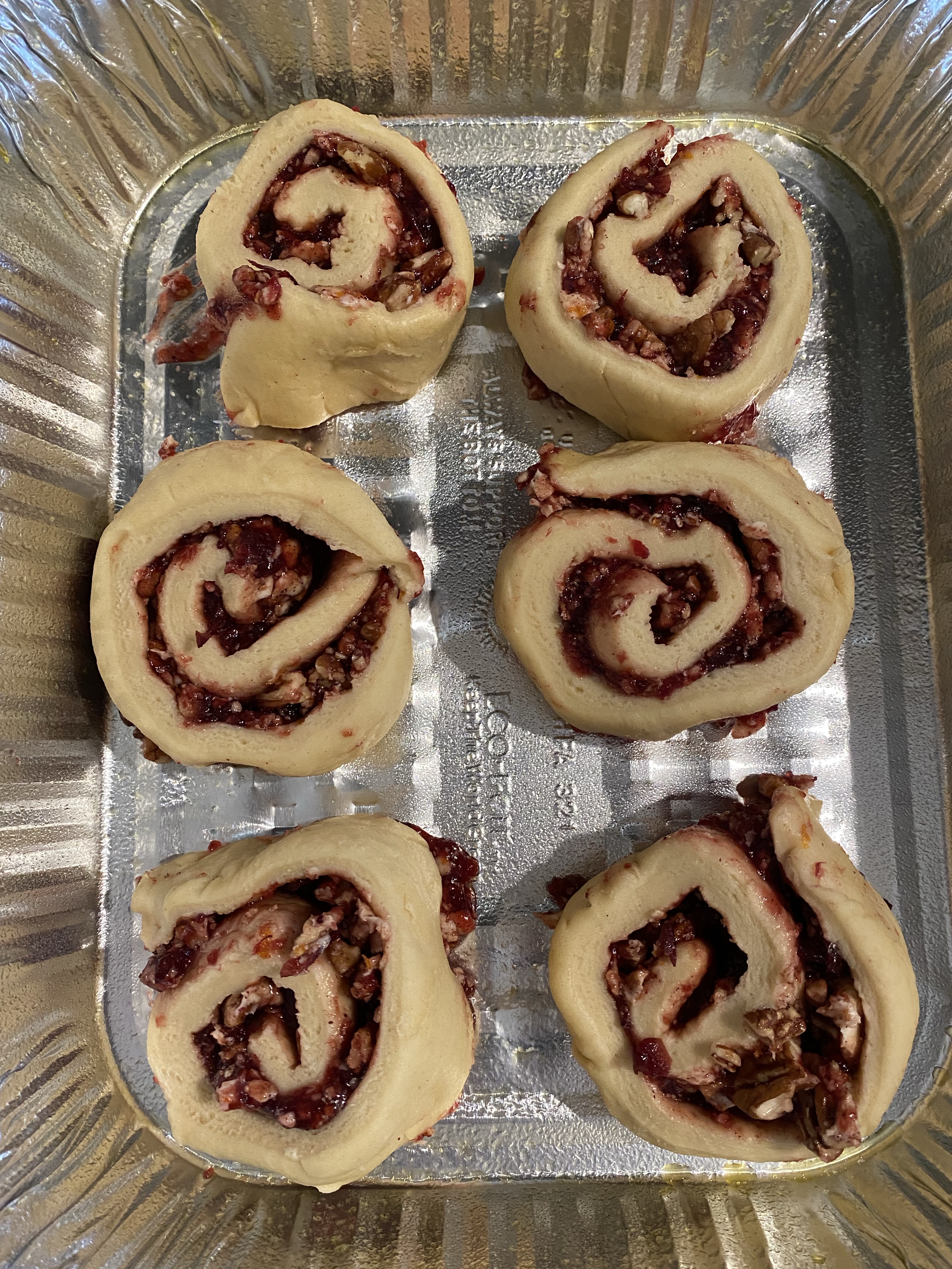 Sweet rolls rolled up, ready to rise and bake