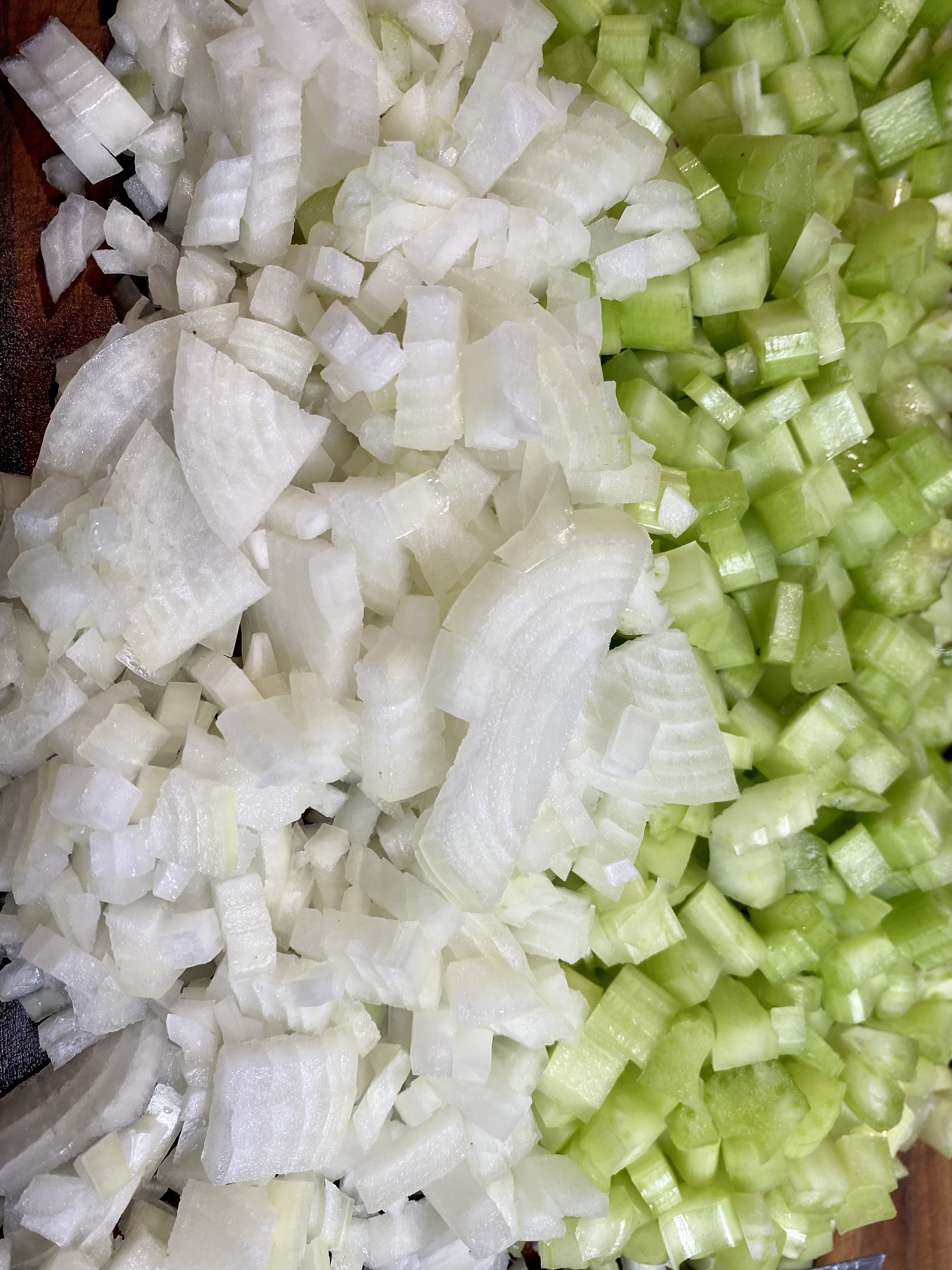 prepped onions and celery