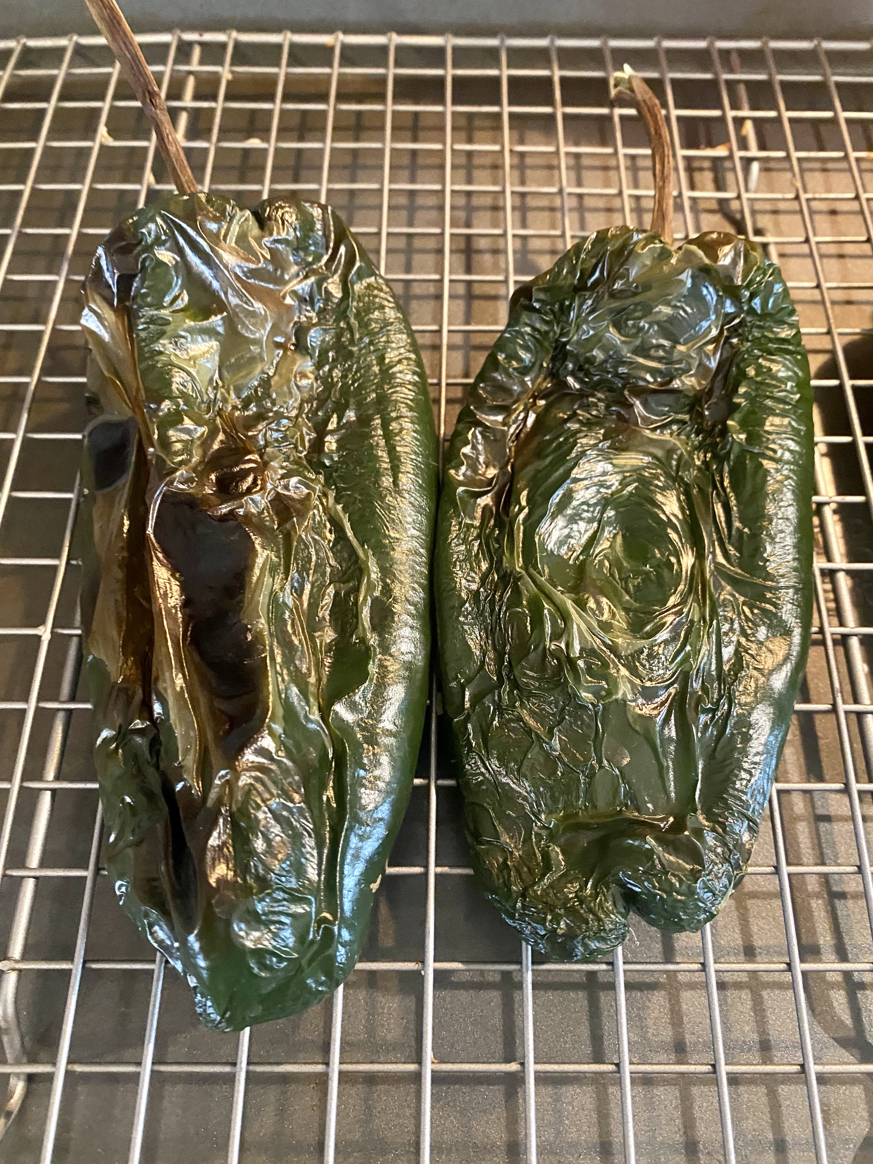 broiled poblanos