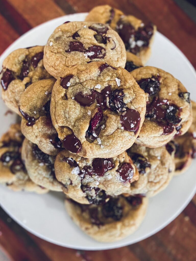 dark chocolate cherry cookies Valentine's Day treats