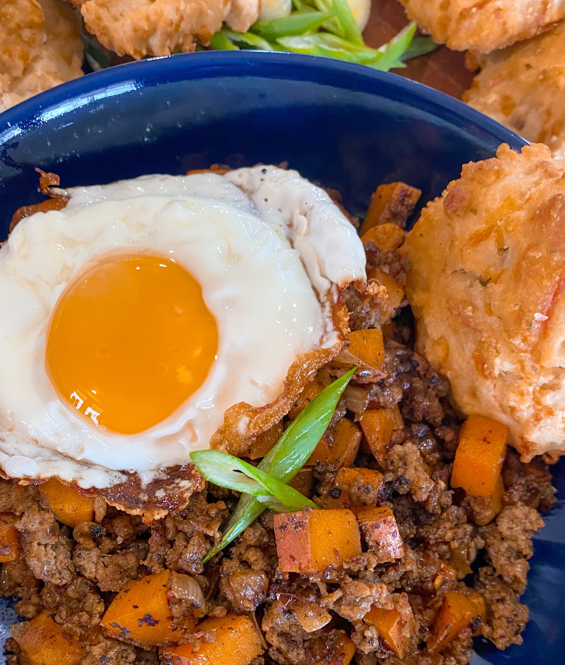 rustic sweet potato and sausage hash