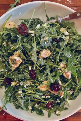 summer recipes arugula salad + simple lemon pepper vinaigrette