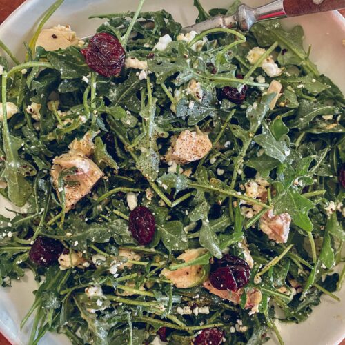 summer recipes arugula salad + simple lemon pepper vinaigrette