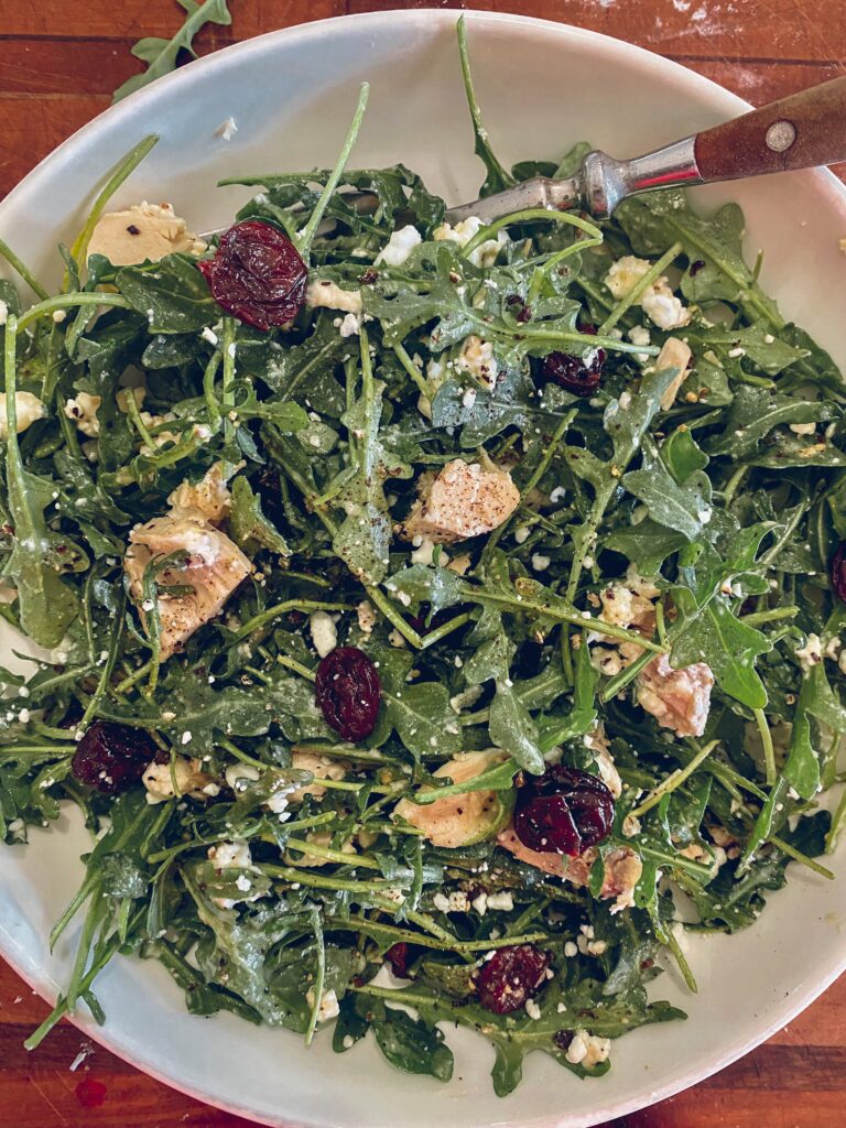 summer recipes arugula salad + simple lemon pepper vinaigrette