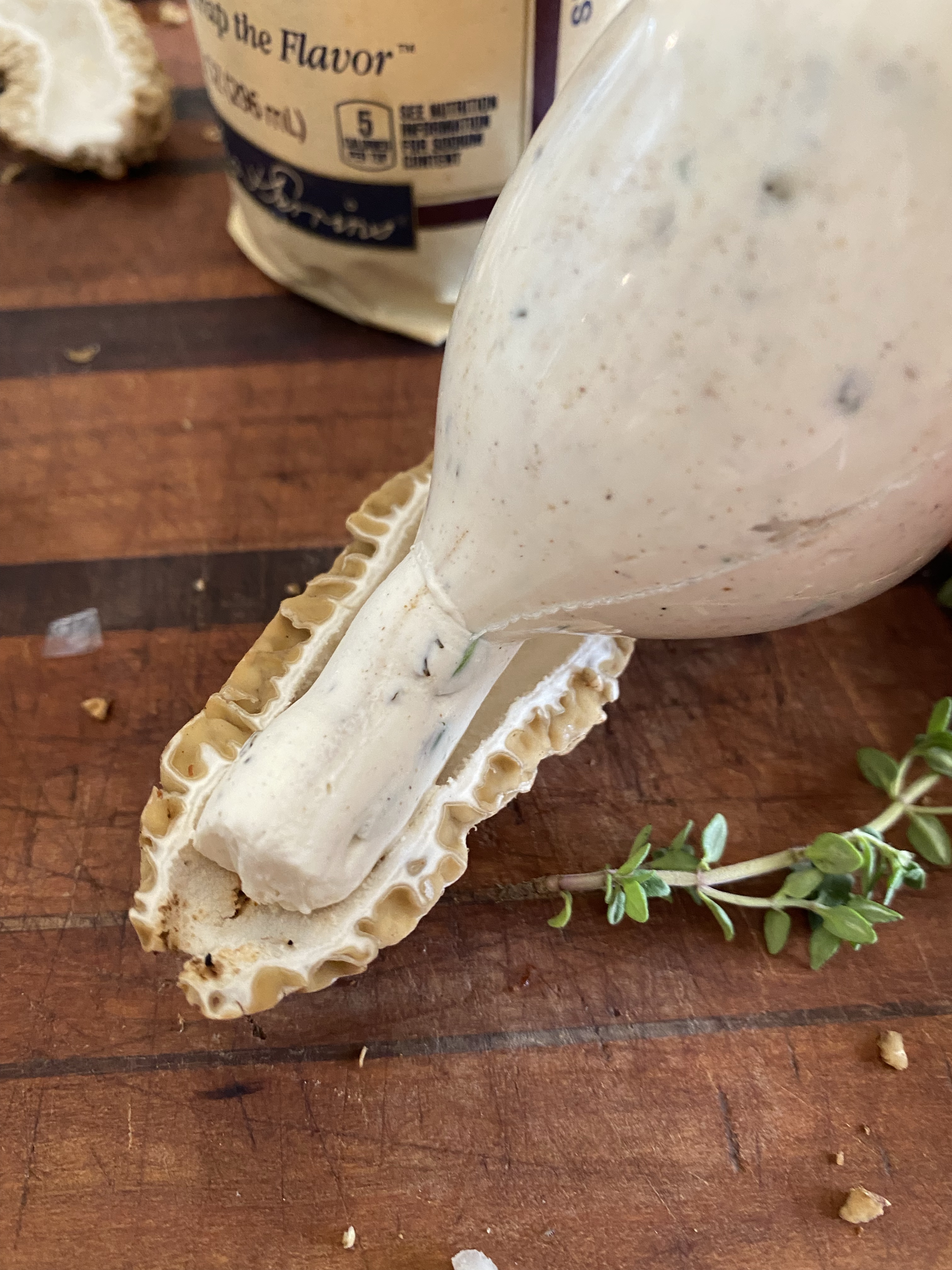 stuffing morel mushrooms