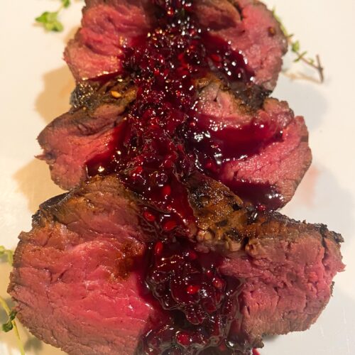 elk tenderloin with blackberry bourbon sauce