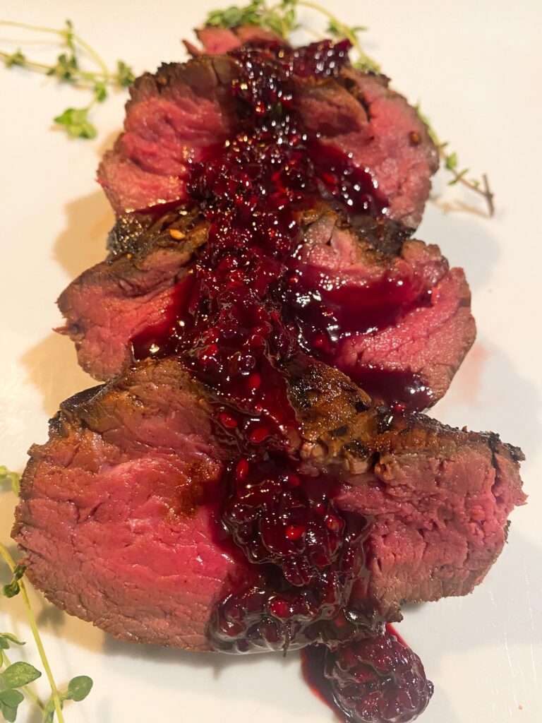 elk tenderloin with blackberry bourbon sauce