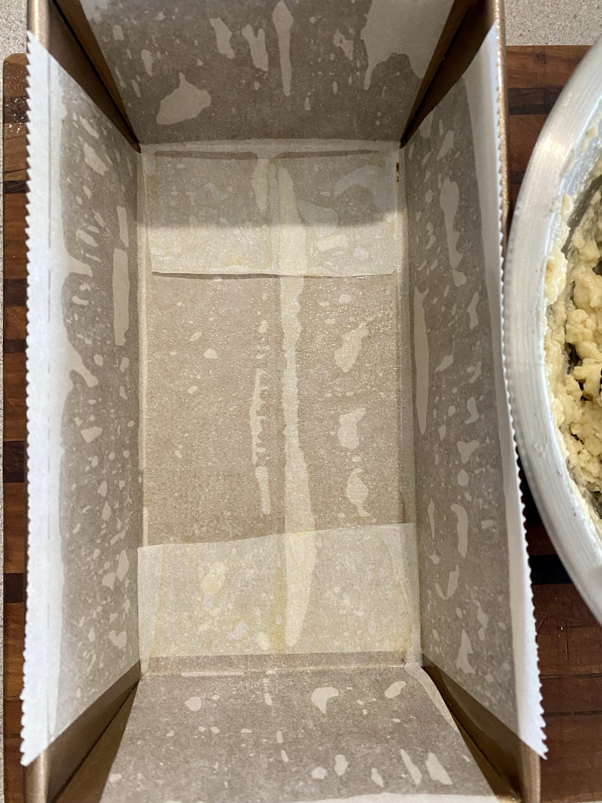 parchment lined loaf pan