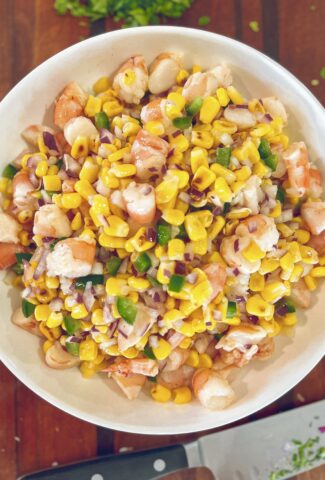 shrimp + sweet corn salad