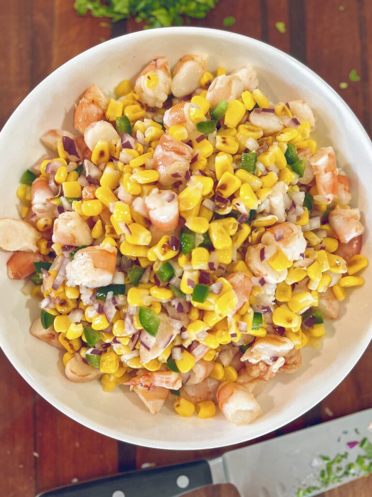 shrimp + sweet corn salad