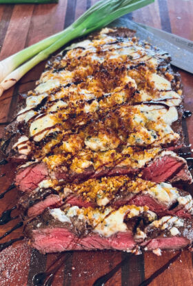 Blue Cheese Crusted Flank Steak