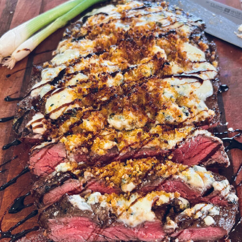 Blue Cheese Crusted Flank Steak