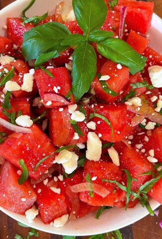 honey, I'm healthier watermelon basil salad