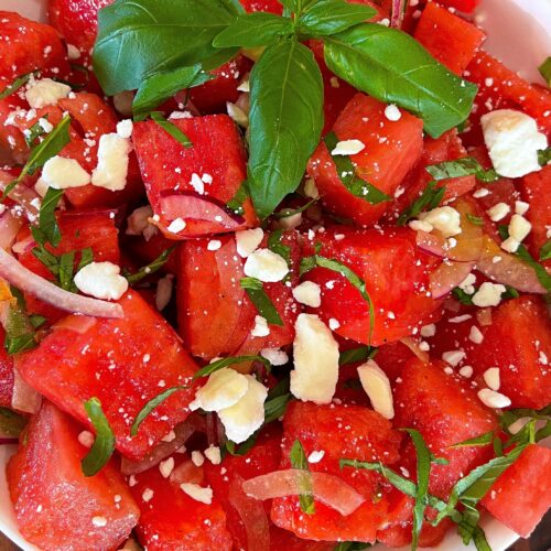 honey, I'm healthier watermelon basil salad