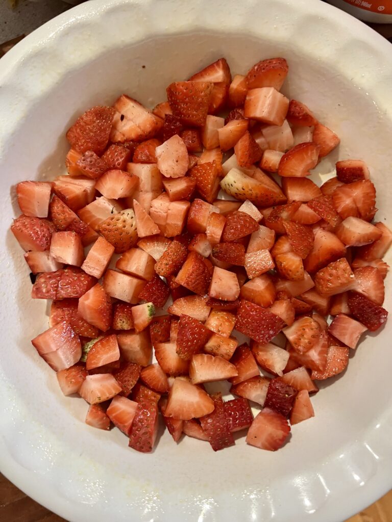 chopped strawberries