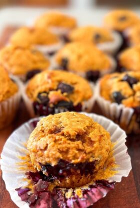 sweet potato blueberry muffins